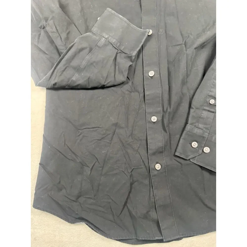 Banana Republic Non-Iron Shirt Men’s M Black Slim Fit Long Sleeve Dress